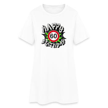60e anniversaire , 60 Joyeux anniversaire (25) - Robe T-shirt Femme - blanc - Devant