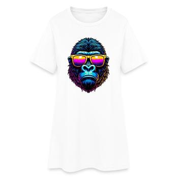 Gorilla - Frauen T-Shirt-Kleid - Weiß - Vorne