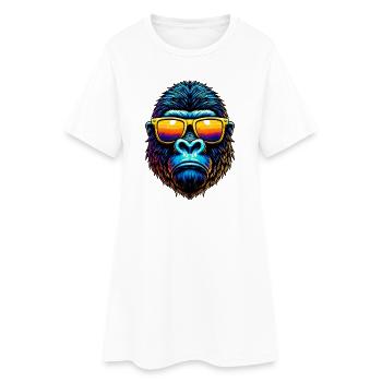 Gorilla - Frauen T-Shirt-Kleid - Weiß - Vorne