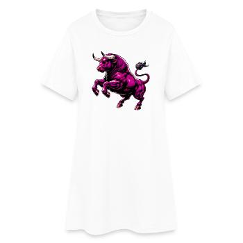 Taureau - Robe T-shirt Femme - blanc - Devant