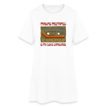 Les mixtapes sont ma langue d’amour - Robe T-shirt Femme - blanc - Devant