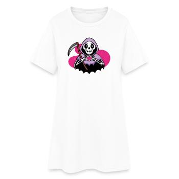 Kawaii Grim Reaper with Heart - Women’s T-Shirt Dress - white - Front