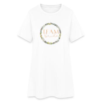 L’équipe de la mariée ! Couronne de fleurs personnalisable - Robe T-shirt Femme - blanc - Devant