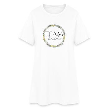 L’équipe de la mariée ! Couronne de fleurs personnalisable - Robe T-shirt Femme - blanc - Devant