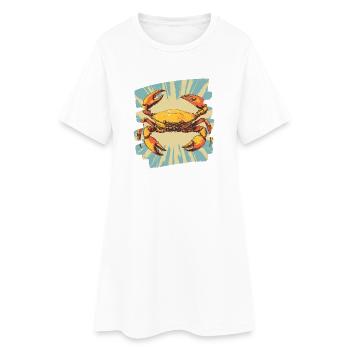 Crabe Rétro - Robe T-shirt Femme - blanc - Devant
