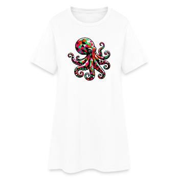 Pieuvre - Robe T-shirt Femme - blanc - Devant
