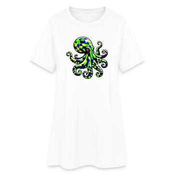 Pieuvre - Robe T-shirt Femme - blanc - Devant