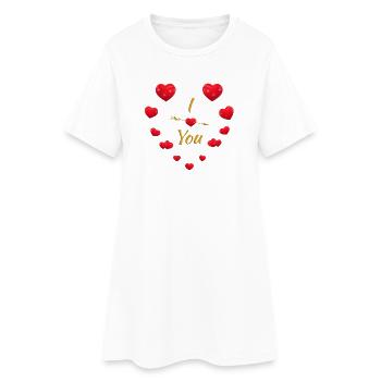 Design élégant en forme de cœur et de flèche pour les couples - Robe T-shirt Femme - blanc - Devant
