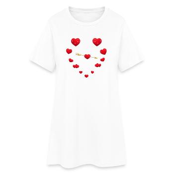 Loving heart design with arrow - Women’s T-Shirt Dress - white - Front