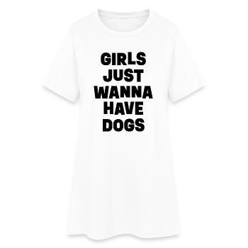 Girls just wanna have fun - black - Frauen T-Shirt-Kleid - Weiß - Vorne