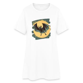 Chauve-souris rétro - Robe T-shirt Femme - blanc - Devant