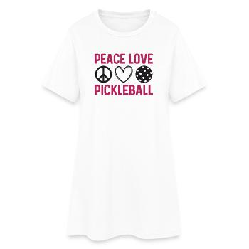 Peace Love Pickleball - Robe T-shirt Femme - blanc - Devant