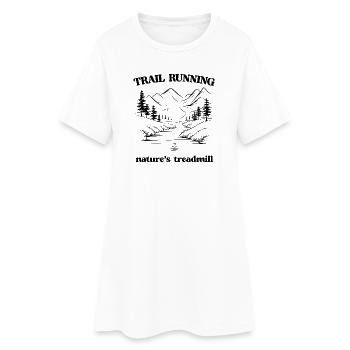 Course sur sentier - Tapis roulant de la nature - Robe T-shirt Femme - blanc - Devant