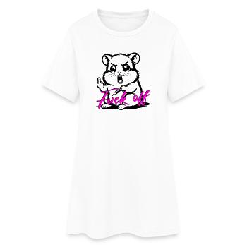 Drôle de hamster *Va te faire foutre* - Robe T-shirt Femme - blanc - Devant