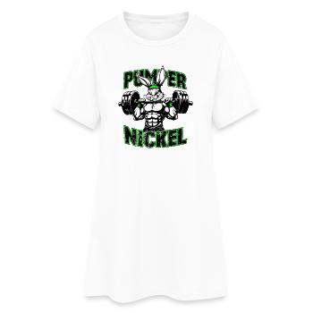Gym Shirt Pumpernickel Power Humor Style - Frauen T-Shirt-Kleid - Weiß - Vorne