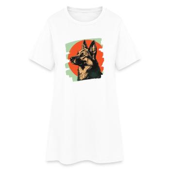 Chien de berger - Robe T-shirt Femme - blanc - Devant