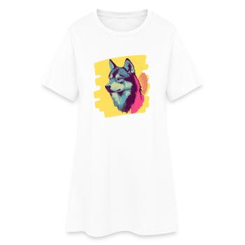Rauque - Robe T-shirt Femme - blanc - Devant