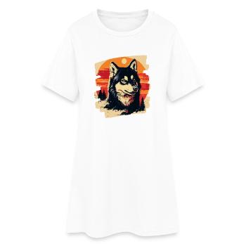 Rauque - Robe T-shirt Femme - blanc - Devant