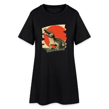 Crocodile - Robe T-shirt Femme - noir - Devant