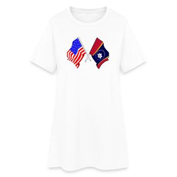 Drapeau des États-Unis et de l’État du Mississippi franchis - Robe T-shirt Femme - blanc - Devant