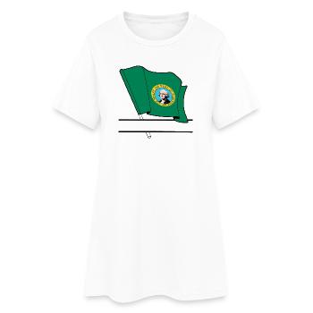 Flag Washington text banner - Women’s T-Shirt Dress - white - Front