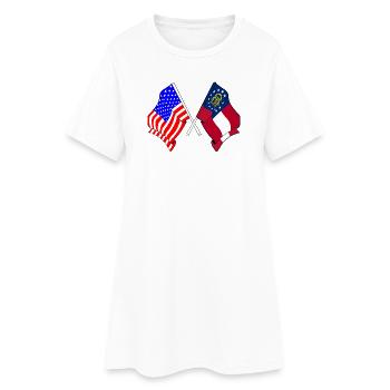 Drapeau des États-Unis et de l’État de Géorgie franchis - Robe T-shirt Femme - blanc - Devant