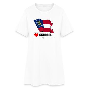Drapeau Géorgie coeur GÉORGIE - Robe T-shirt Femme - blanc - Devant