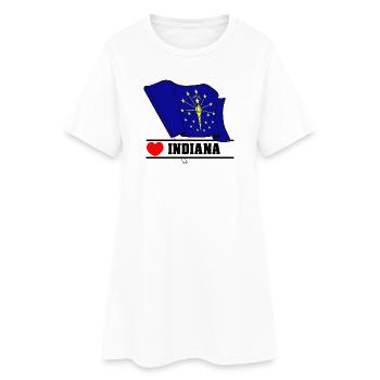 Drapeau Indiana coeur INDIANA - Robe T-shirt Femme - blanc - Devant