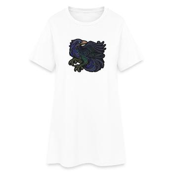 Stammes-Raben-Kunst - Frauen T-Shirt-Kleid - Weiß - Vorne