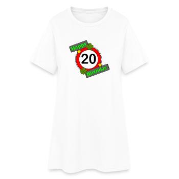 20e anniversaire , Joyeux anniversaire (25) - Robe T-shirt Femme - blanc - Devant