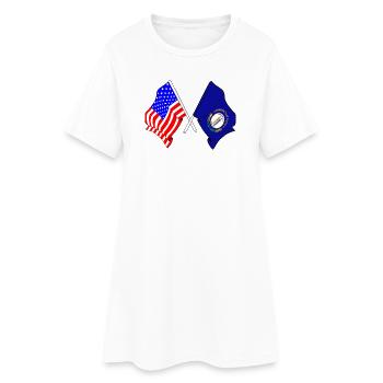 Drapeau des États-Unis et de l’État du Kentucky franchi - Robe T-shirt Femme - blanc - Devant