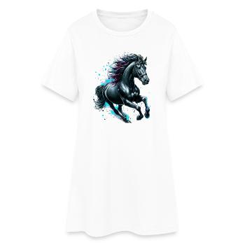 Cheval - Robe T-shirt Femme - blanc - Devant