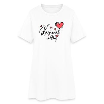 Karneval im Herz Kostüm Konfettiparade dezent - Frauen T-Shirt-Kleid - Weiß - Vorne