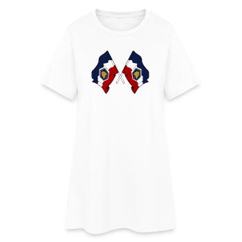 Zwei Flaggen durchquerten Utah - Frauen T-Shirt-Kleid - Weiß - Vorne