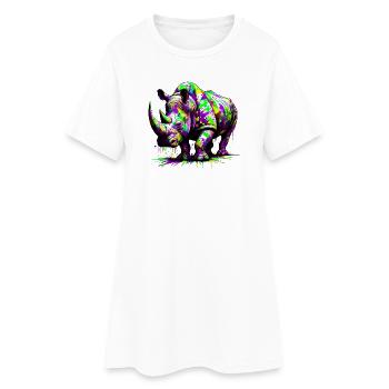 Nashorn - Frauen T-Shirt-Kleid - Weiß - Vorne