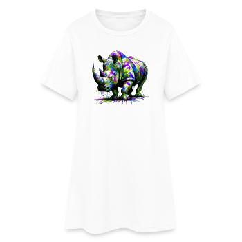 Rhinocéros - Robe T-shirt Femme - blanc - Devant