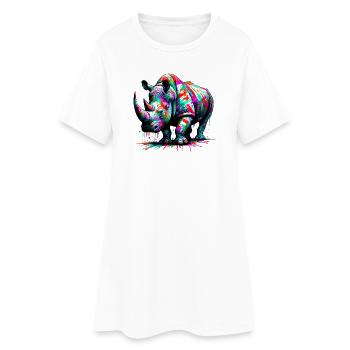 Rhinocéros - Robe T-shirt Femme - blanc - Devant