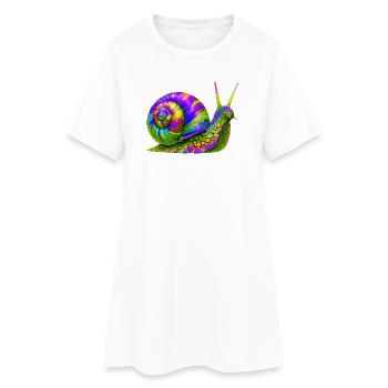 Escargot - Robe T-shirt Femme - blanc - Devant