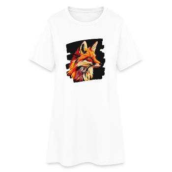 L’art du renard - Robe T-shirt Femme - blanc - Devant