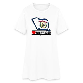 Drapeau Virginie-Occidentale coeur VIRGINIE OCCIDENTALE - Robe T-shirt Femme - blanc - Devant