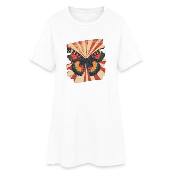 Papillon - Robe T-shirt Femme - blanc - Devant