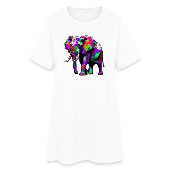 Éléphant - Robe T-shirt Femme - blanc - Devant