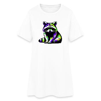 Raton laveur - Robe T-shirt Femme - blanc - Devant