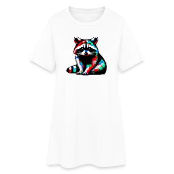 Raton laveur - Robe T-shirt Femme - blanc - Devant
