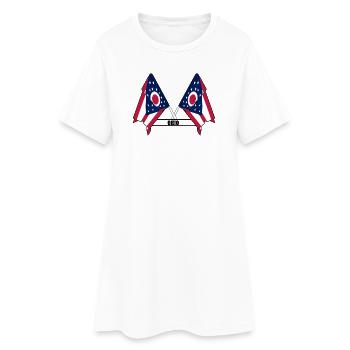 wee flags text OHIO - Frauen T-Shirt-Kleid - Weiß - Vorne