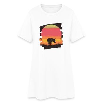 Âne - Robe T-shirt Femme - blanc - Devant