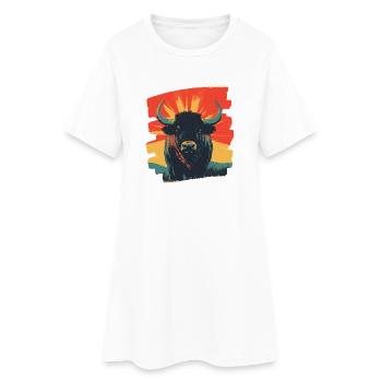 Büffel - Frauen T-Shirt-Kleid - Weiß - Vorne