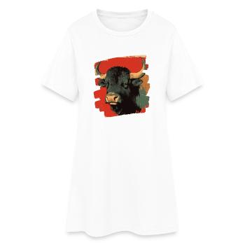 Büffel - Frauen T-Shirt-Kleid - Weiß - Vorne