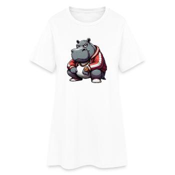 hiphop potame hippopotame - Robe T-shirt Femme - blanc - Devant