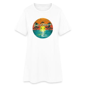 Gulf of Mexico Beach Palm Trees Summer Vacation tshirt - Women’s T-Shirt Dress - white - Front